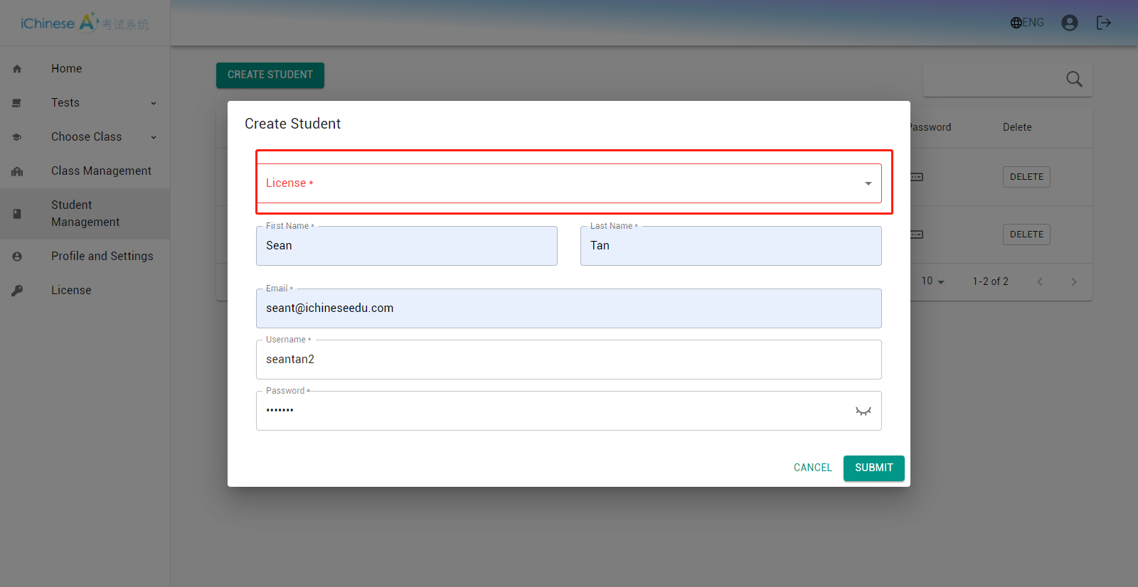 Create a Student Account